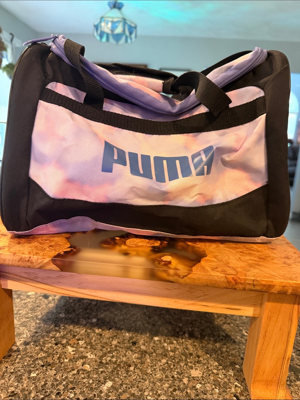 Puma Pink and Purple Tie-Dye Duffel Bag